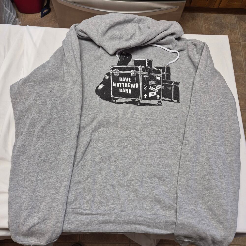 Dave Matthews Band DMB Road Case Graphic Hoodie Gray XL Bella Canvas